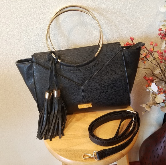bebe Handbags - Bebe Black Ring Aurora Tote w/ adjustable straps